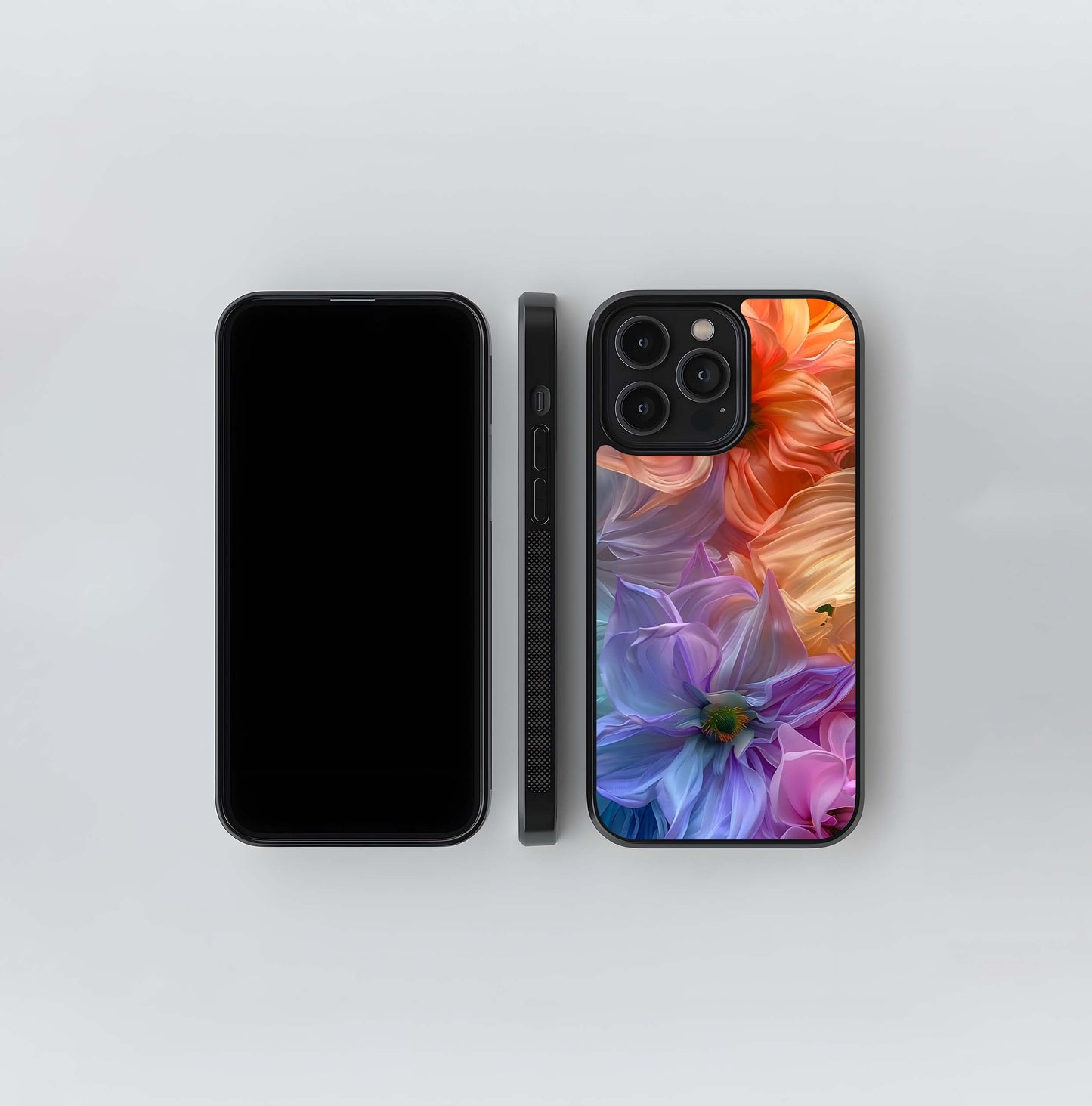 Sheer Petal Floral Gradient Glass Case