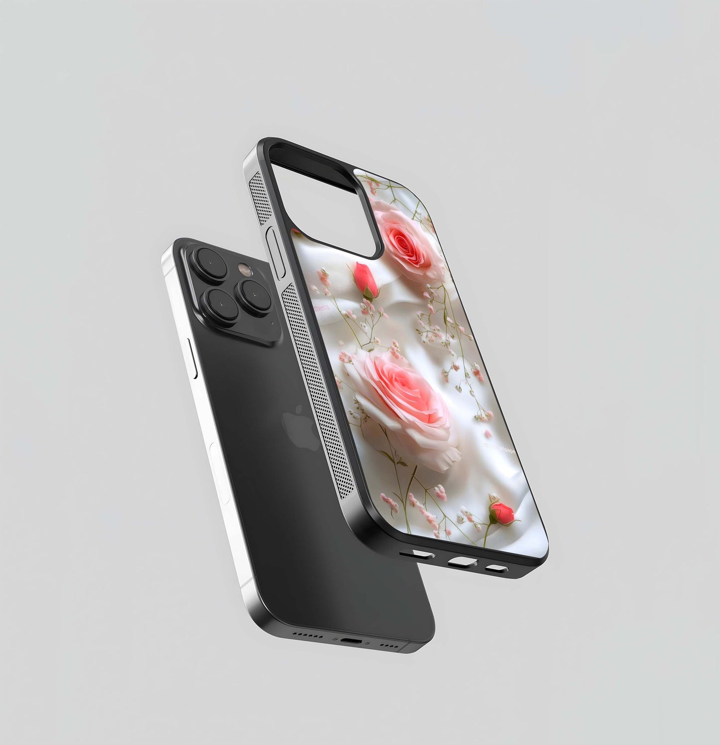 Silk and Pink Roses Glass Case