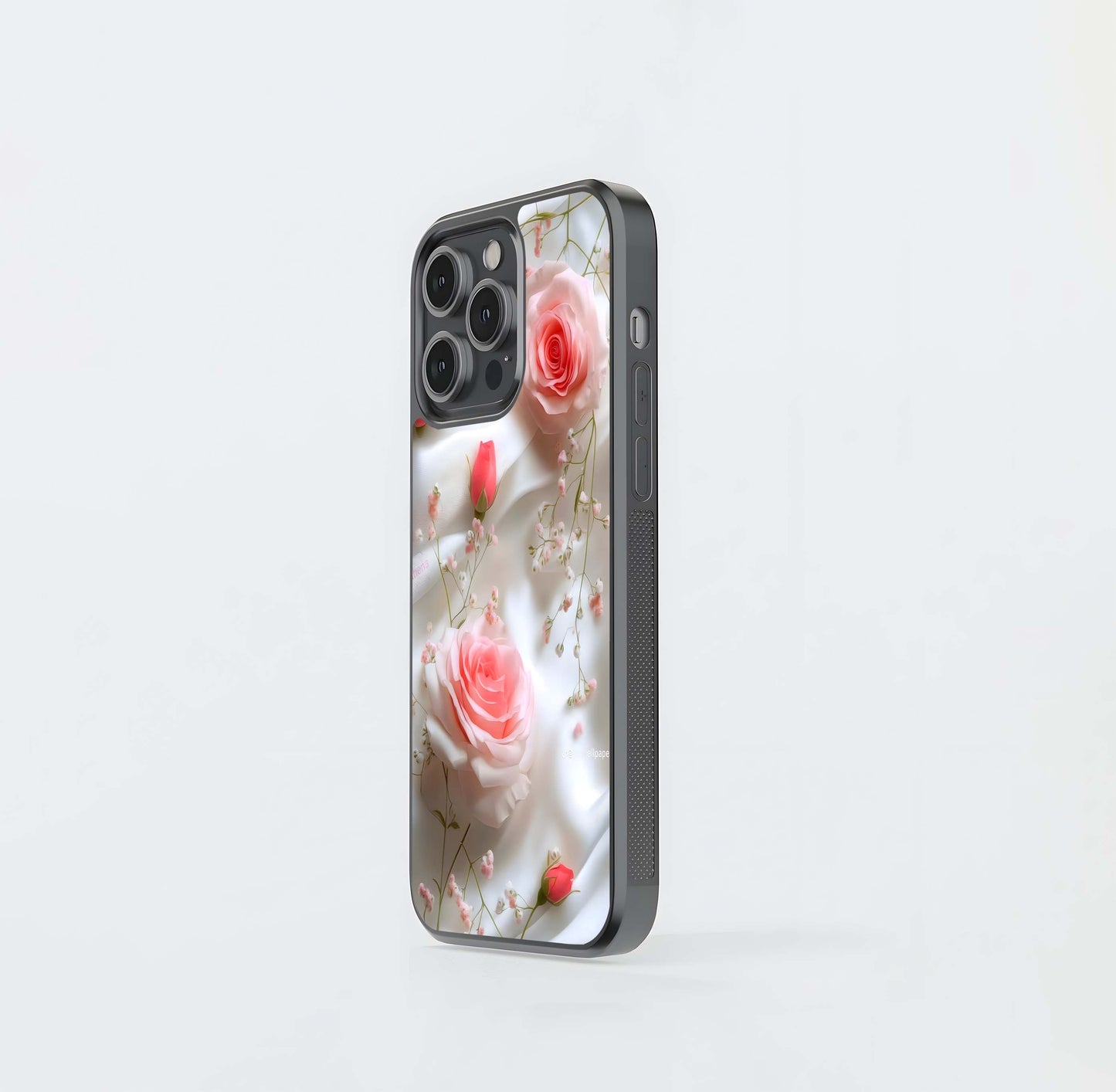 Silk and Pink Roses Glass Case