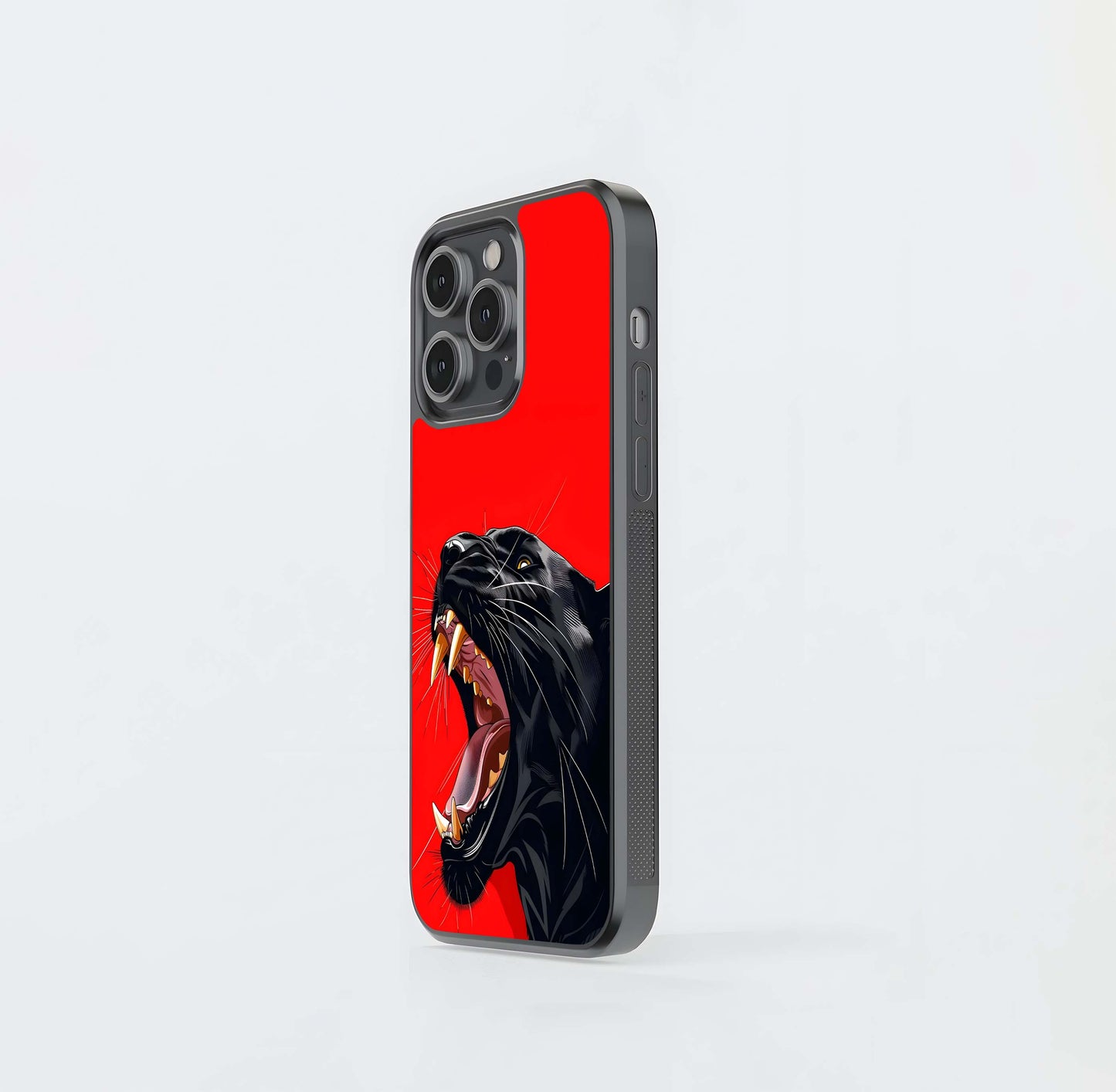 Fierce Panther Roar Glass Case