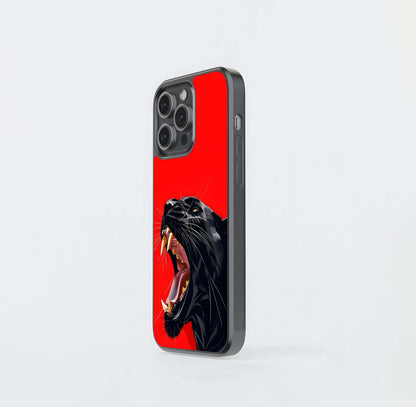 Fierce Panther Roar Glass Case