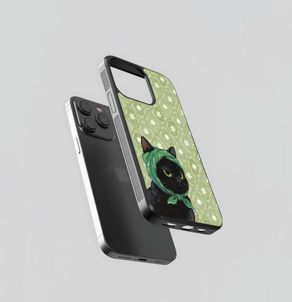 Retro Cat Mood Glass Case