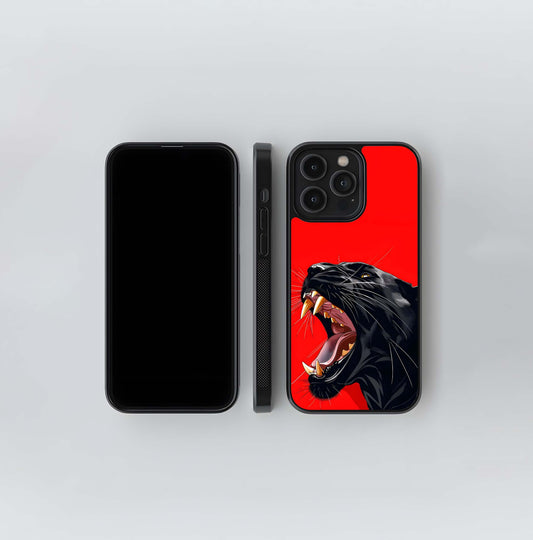 Fierce Panther Roar Glass Case