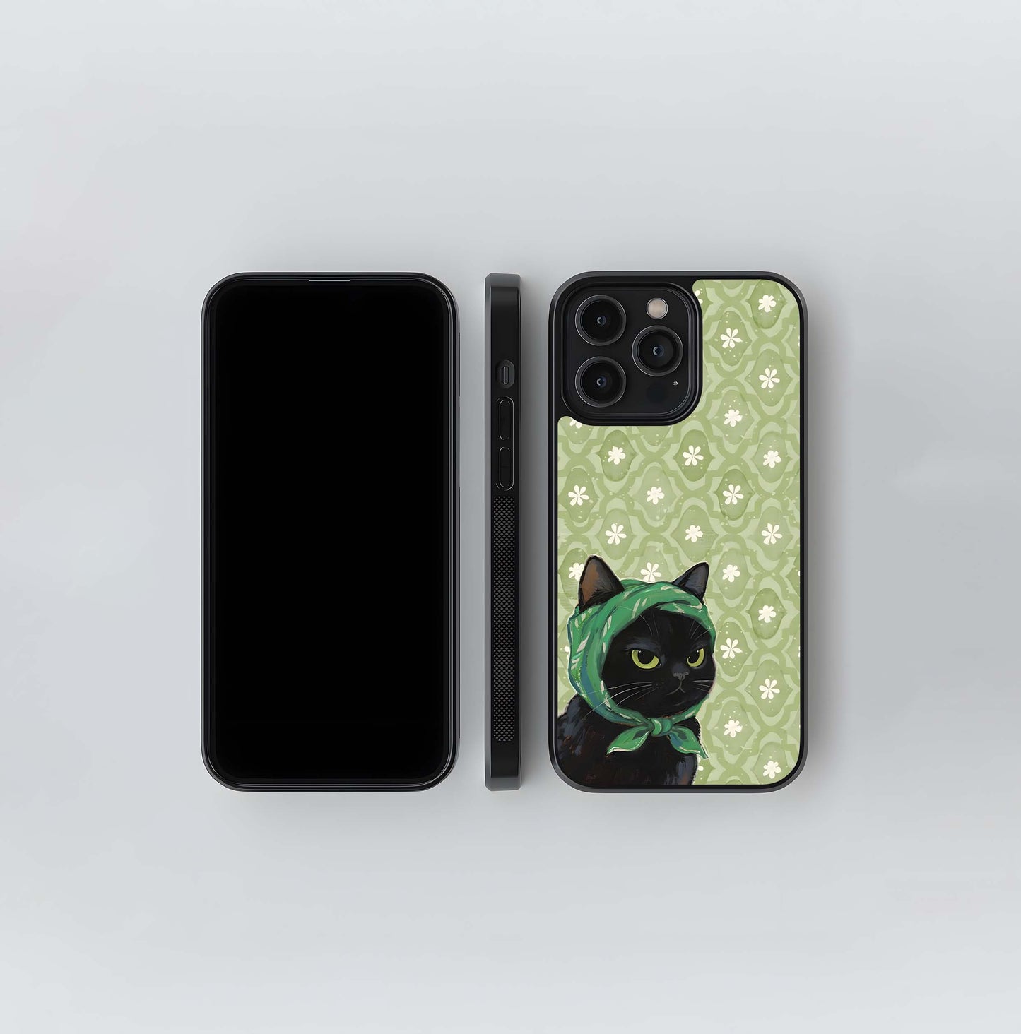 Retro Cat Mood Glass Case