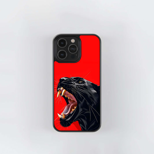 Fierce Panther Roar Glass Case