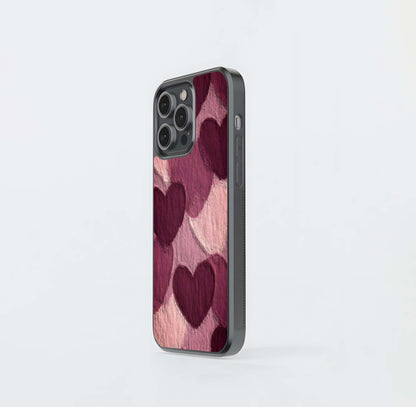 Layered Paper Hearts  Glass Case / Cover
