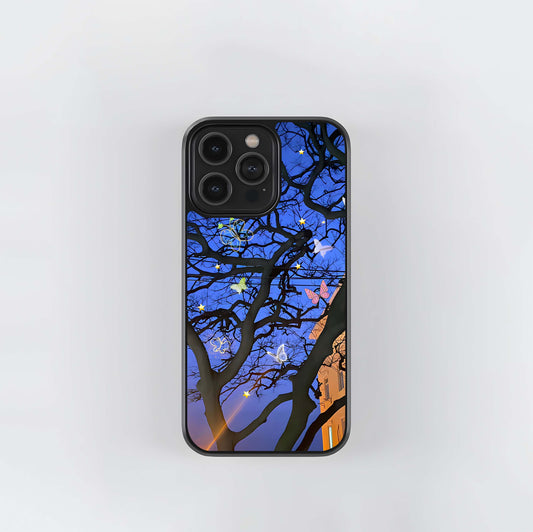 Butterfly Night Magic Glass Case