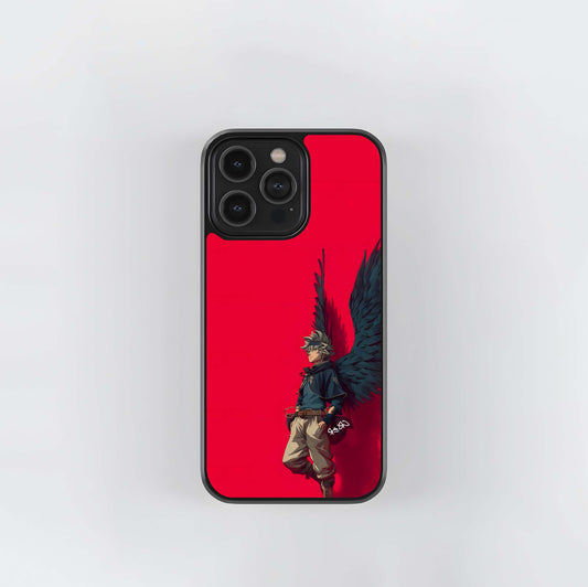 Anime Wings on Red Glass Case