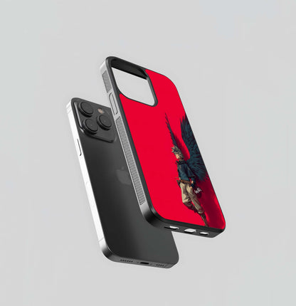 Anime Wings on Red Glass Case