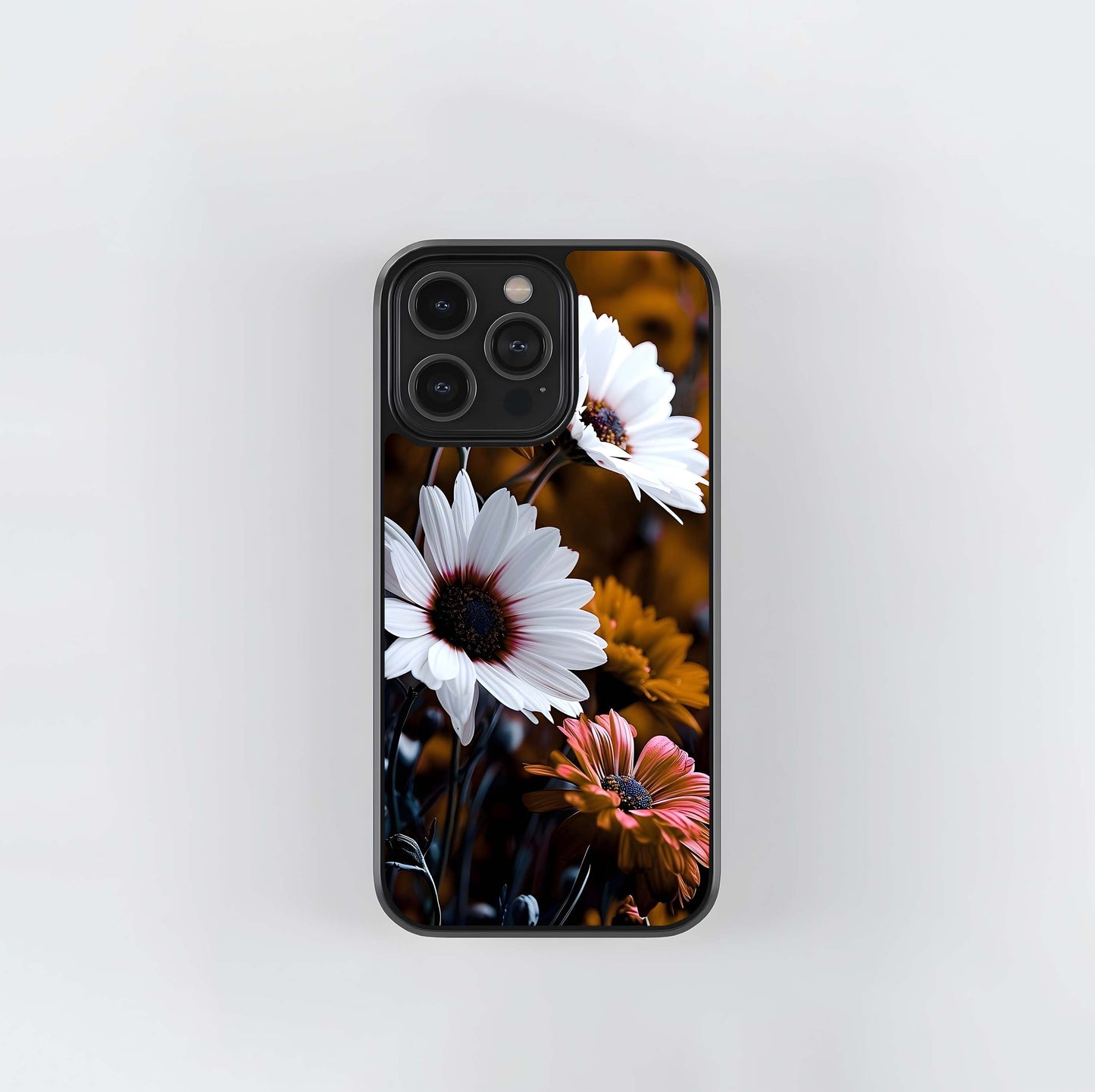 Contrasting Sepia Flora Glass Case