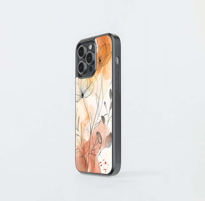 Abstract Shade Flowers Glass Case