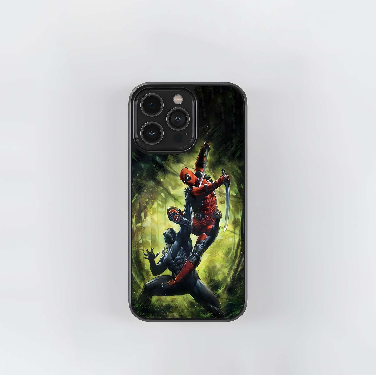 Black Panther and Deadpool Ambush Glass Case