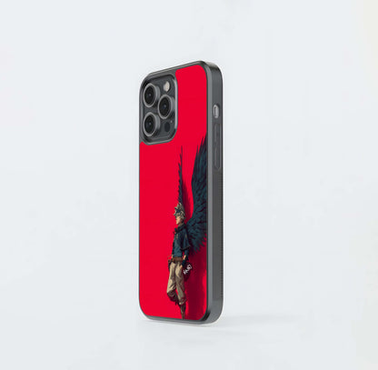 Anime Wings on Red Glass Case
