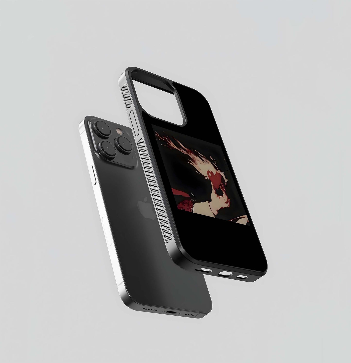 Flaming Heart on Black Glass Case