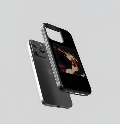 Flaming Heart on Black Glass Case