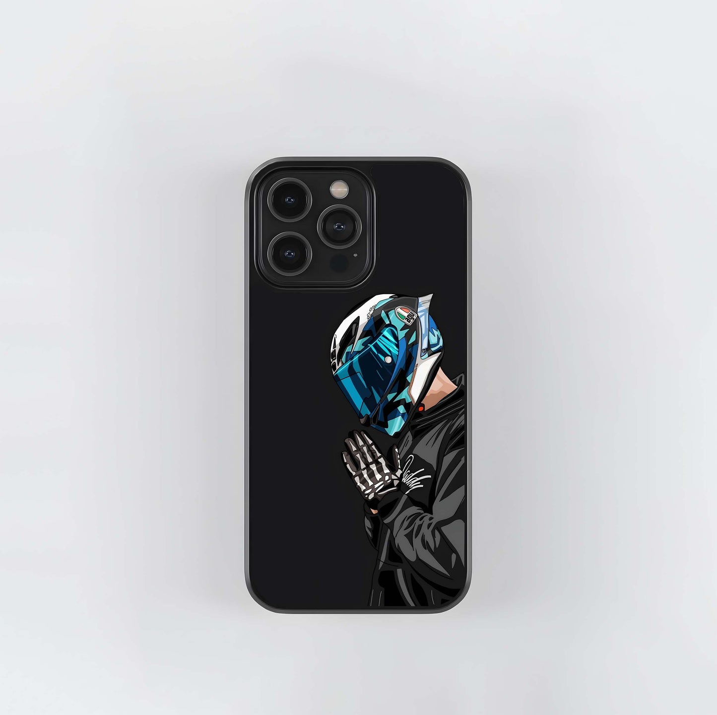 Skeleton Hand Prayer Glass Case