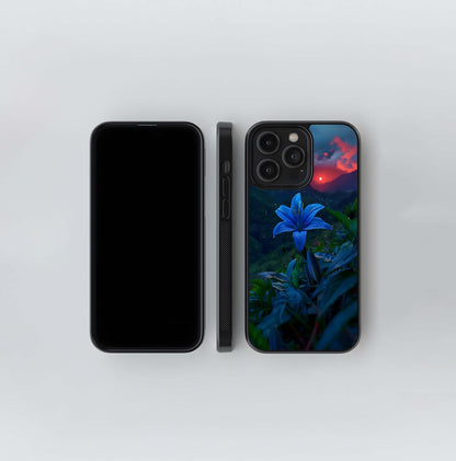 Blue Lily in the Hills Glass Case