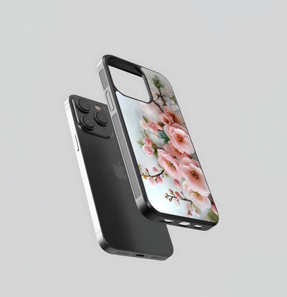 Soft Pink Sakura Cluster Glass Case