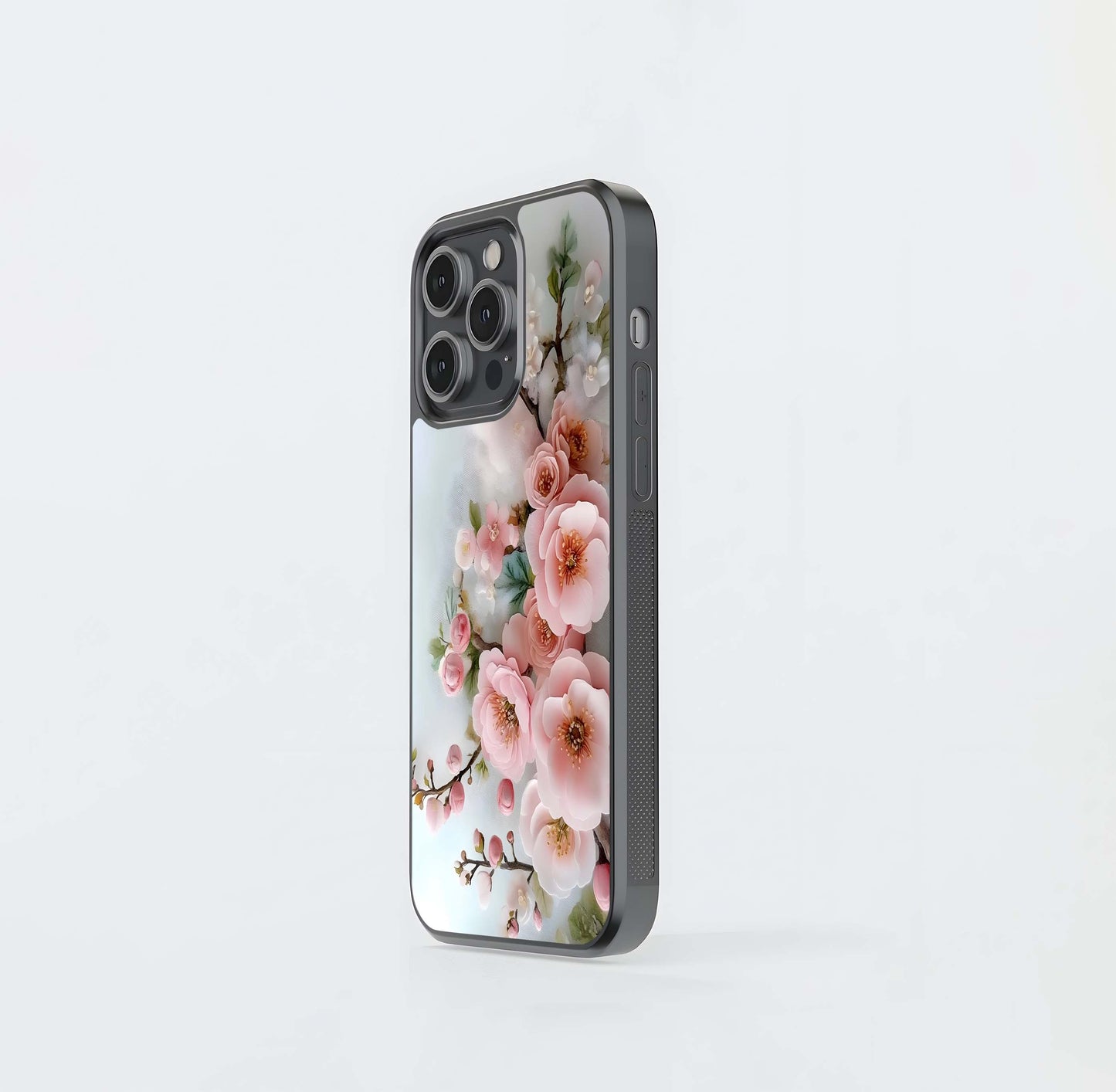 Soft Pink Sakura Cluster Glass Case