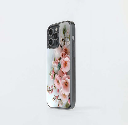 Soft Pink Sakura Cluster Glass Case