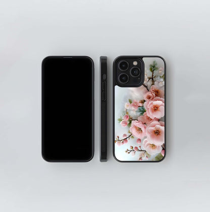 Soft Pink Sakura Cluster Glass Case