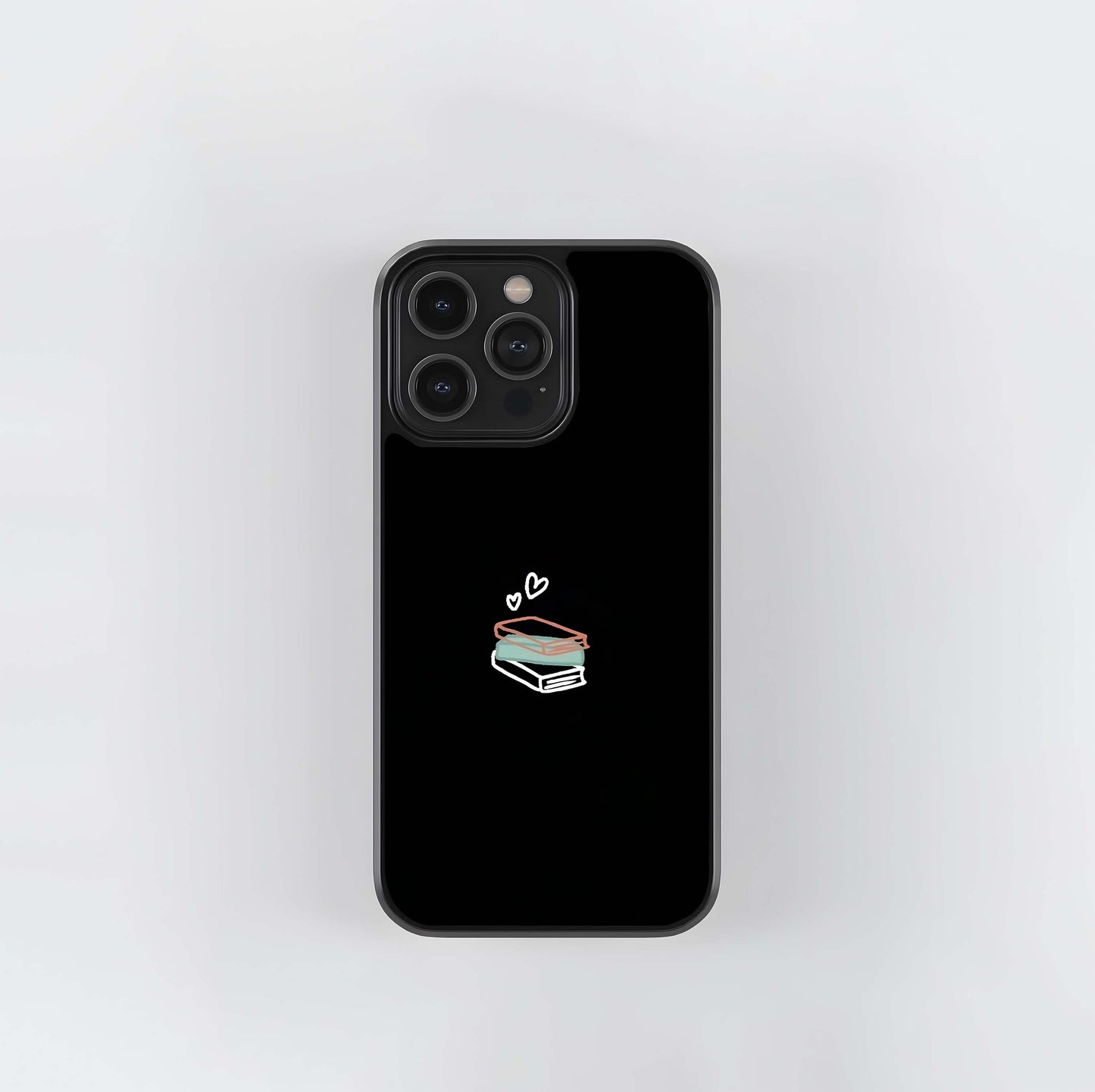 Simple Cute Character Outline Glass Case