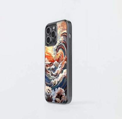 Substract Orange Wave Glass Case