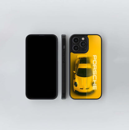 Split Yellow Porsche GT3 Glass Case