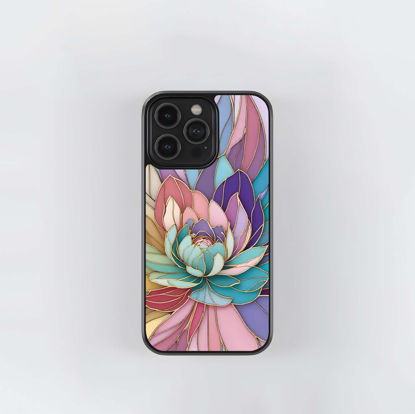 Stained Glass Succulent Bloom Glass Case