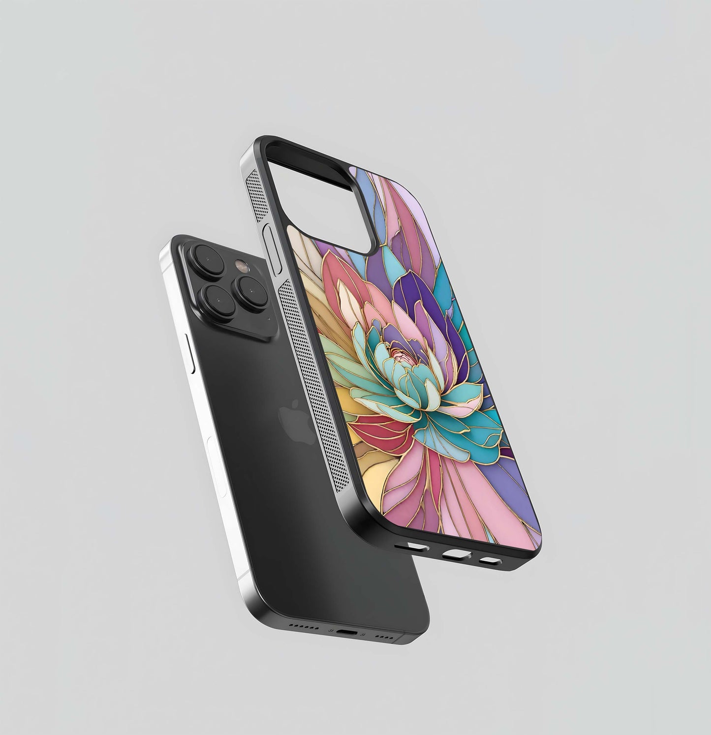 Stained Glass Succulent Bloom Glass Case