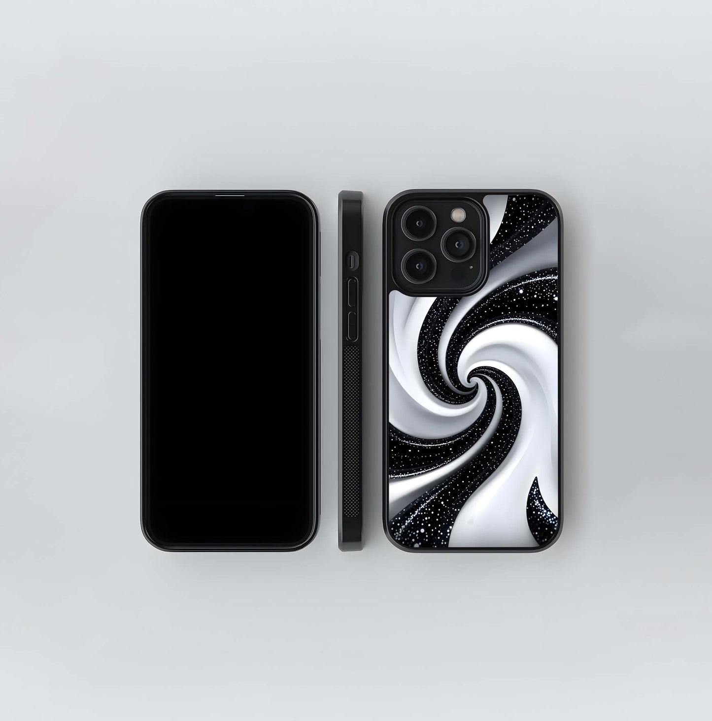 Starlight Monochrome Swirl Glass Case
