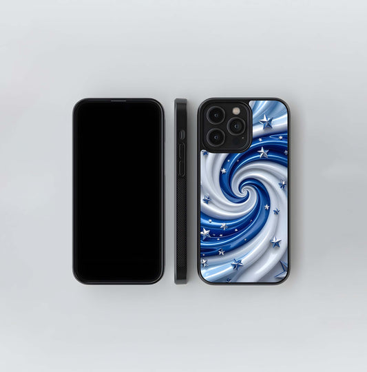 Starry Cream Swirl Glass Case