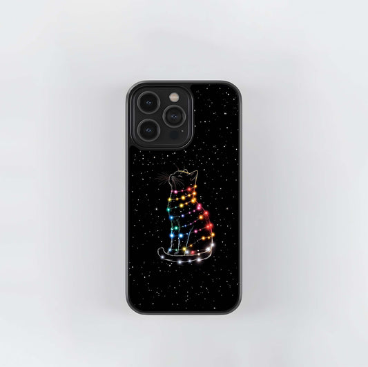 Starry Lights Cat Outline Glass Case