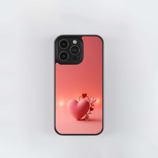 Blush Heart Romance Glass Case