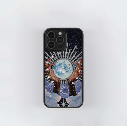 Vibrant Neon Glitch Background Glass Case