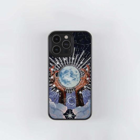 Vibrant Neon Glitch Background Glass Case