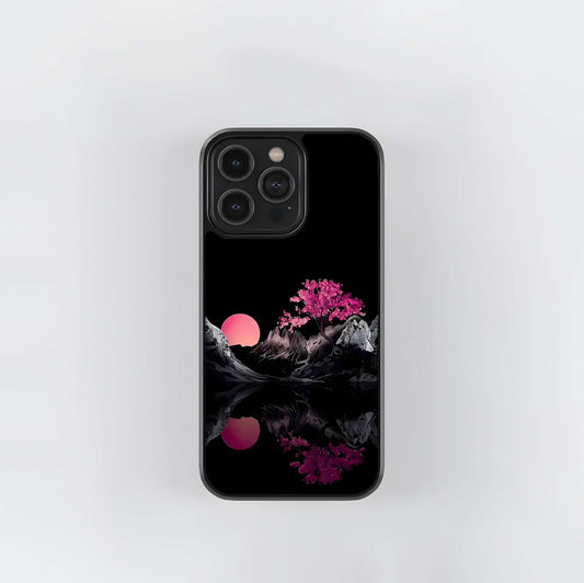 Sakura Moon Scenery Glass Case