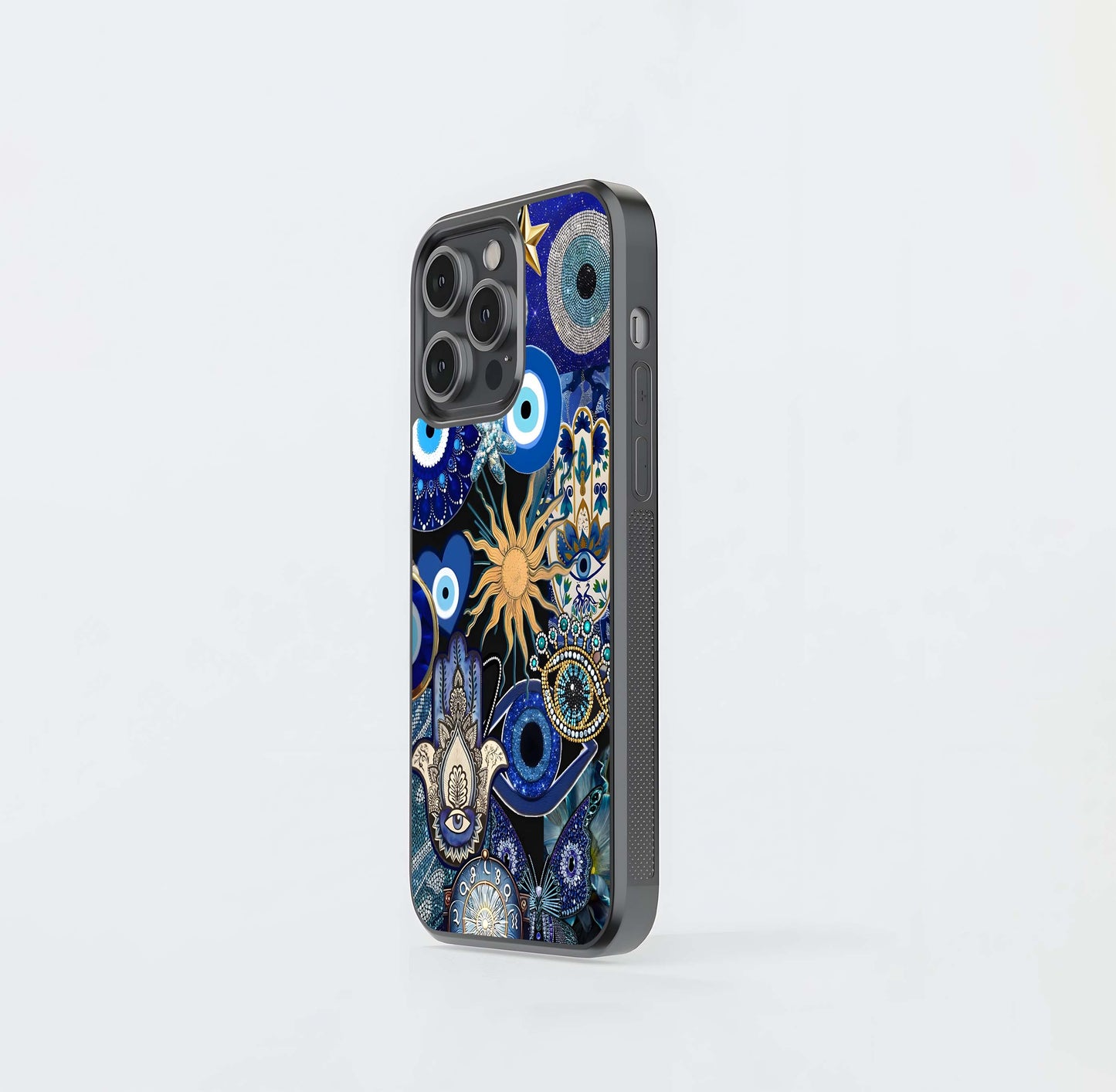Mystic Blue Evil Eye Glass Case