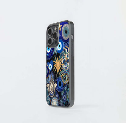 Mystic Blue Evil Eye Glass Case
