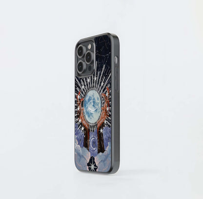 Vibrant Neon Glitch Background Glass Case
