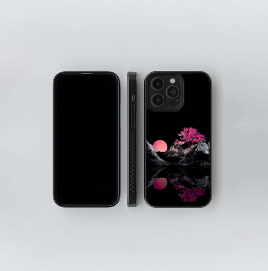 Sakura Moon Scenery Glass Case