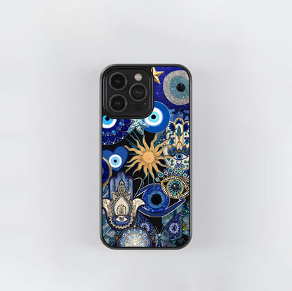 Mystic Blue Evil Eye Glass Case