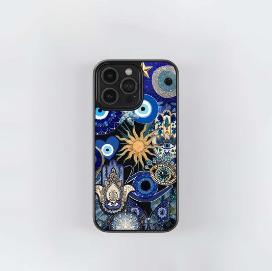 Mystic Blue Evil Eye Glass Case