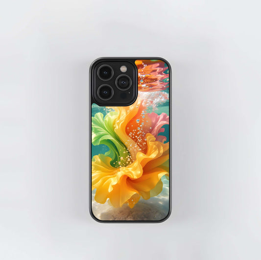 Submerged Silk Bloom Glass Case