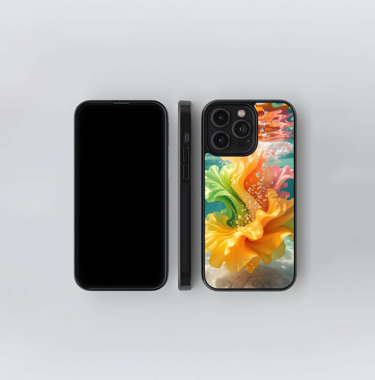 Submerged Silk Bloom Glass Case