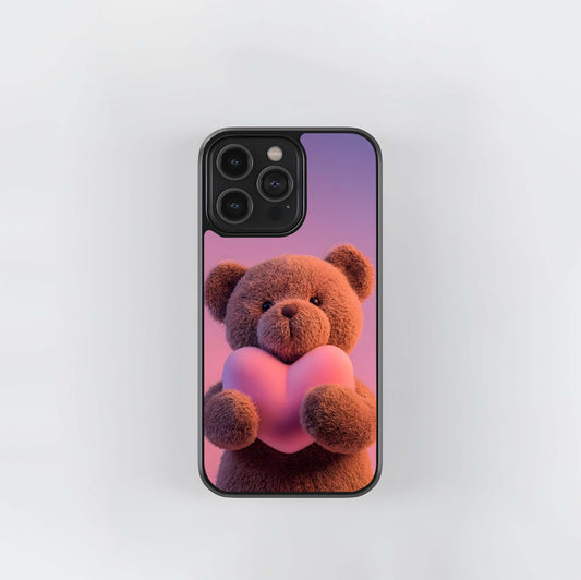 Sunset Teddy Bear Hug Glass Case