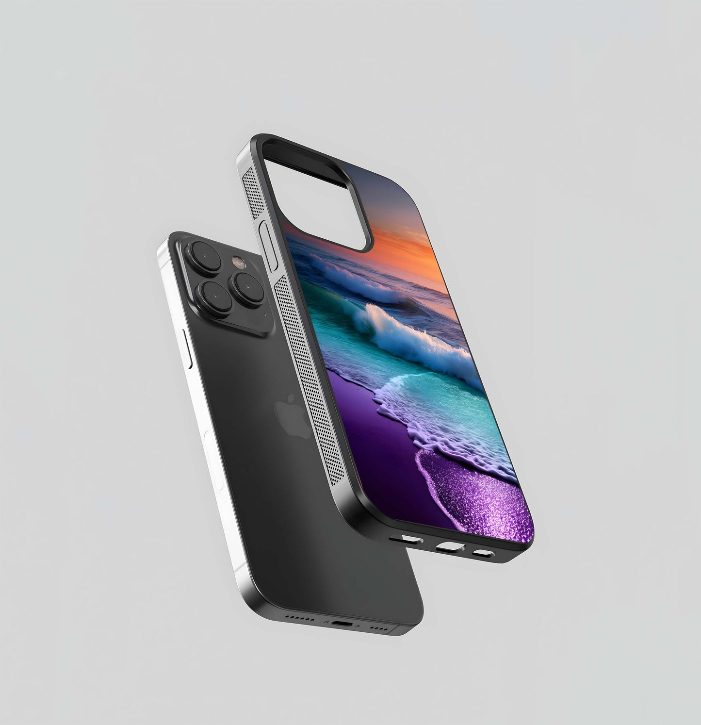 Sunset Tide Glitter Glass Case