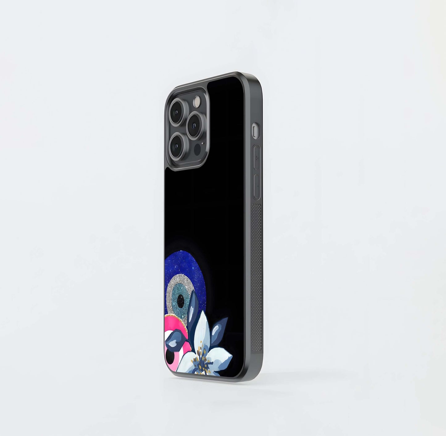 Abstract evil eye Glass Case