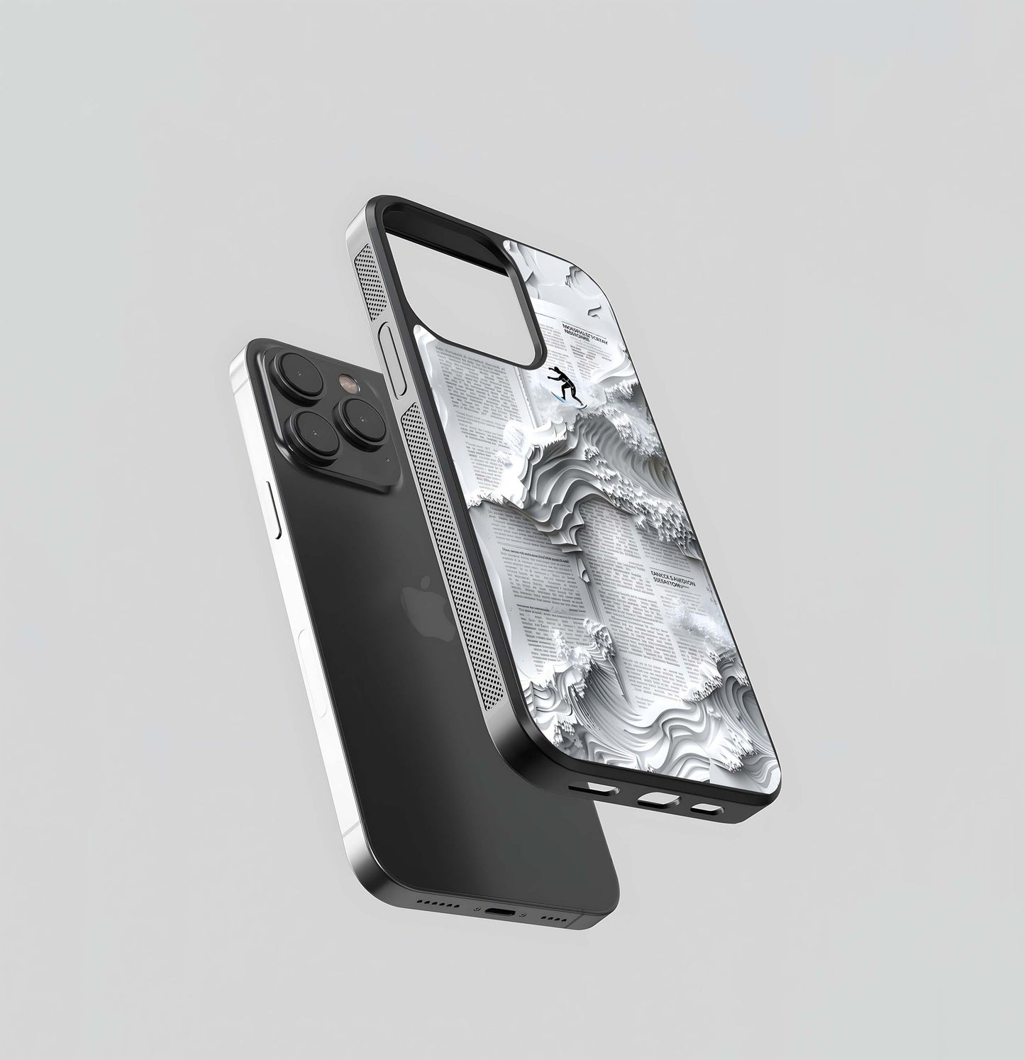 Surfing Wave Book Paper Sculpture Glass Case