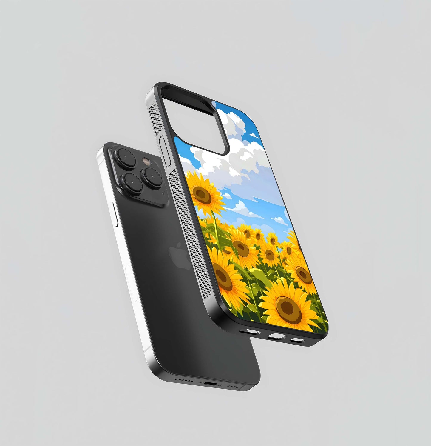 Golden Bloom Skies Glass Case